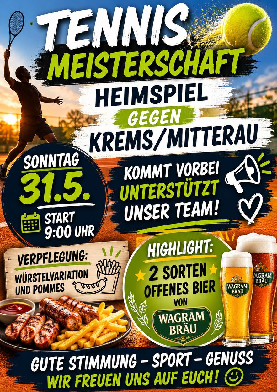 Tennis-Meisterschaft: Heimspiel gegen Krems/Mitterau